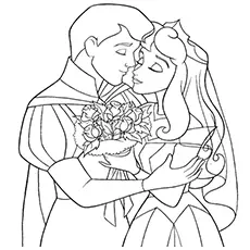 Prince and Princess on Wedding coloring page