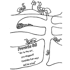 The proverbial ants coloring page