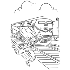 Superman in action coloring pages