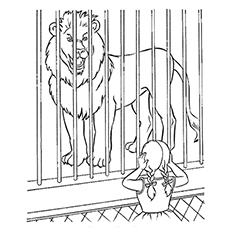 The roaring lion coloring page