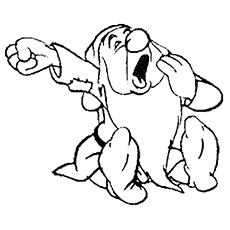 Dwarf Feeling Sleepy Coloring Pages