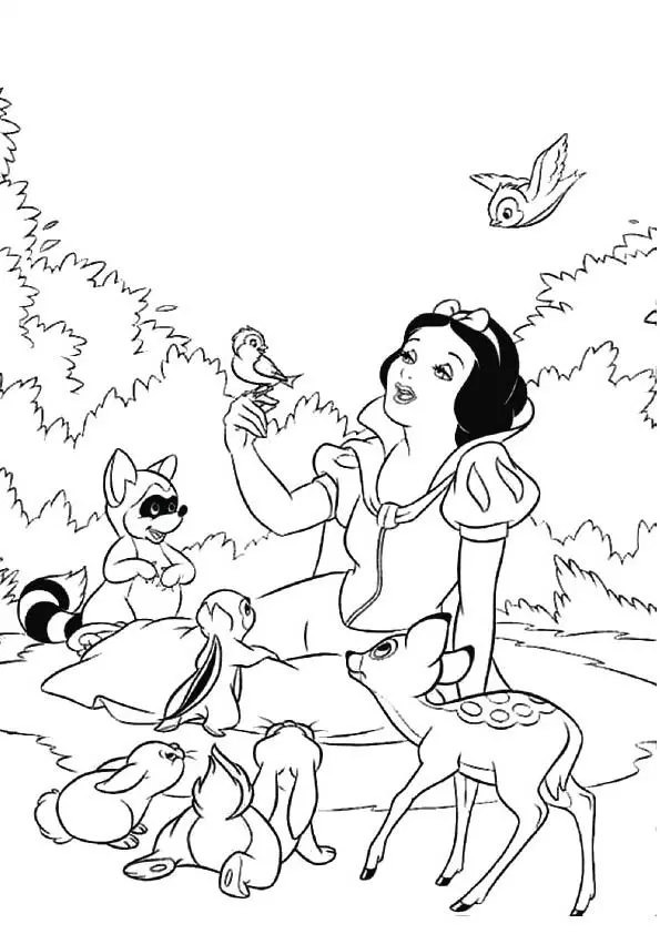 The-snow-white-with-the-forest-animals