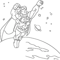 A flying superman coloring page