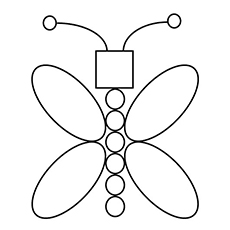 Butterfly in Different Shapes Coloring Page to Print