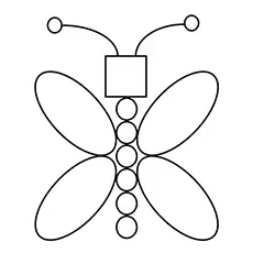 Butterfly in Different Shapes Coloring Page to Print