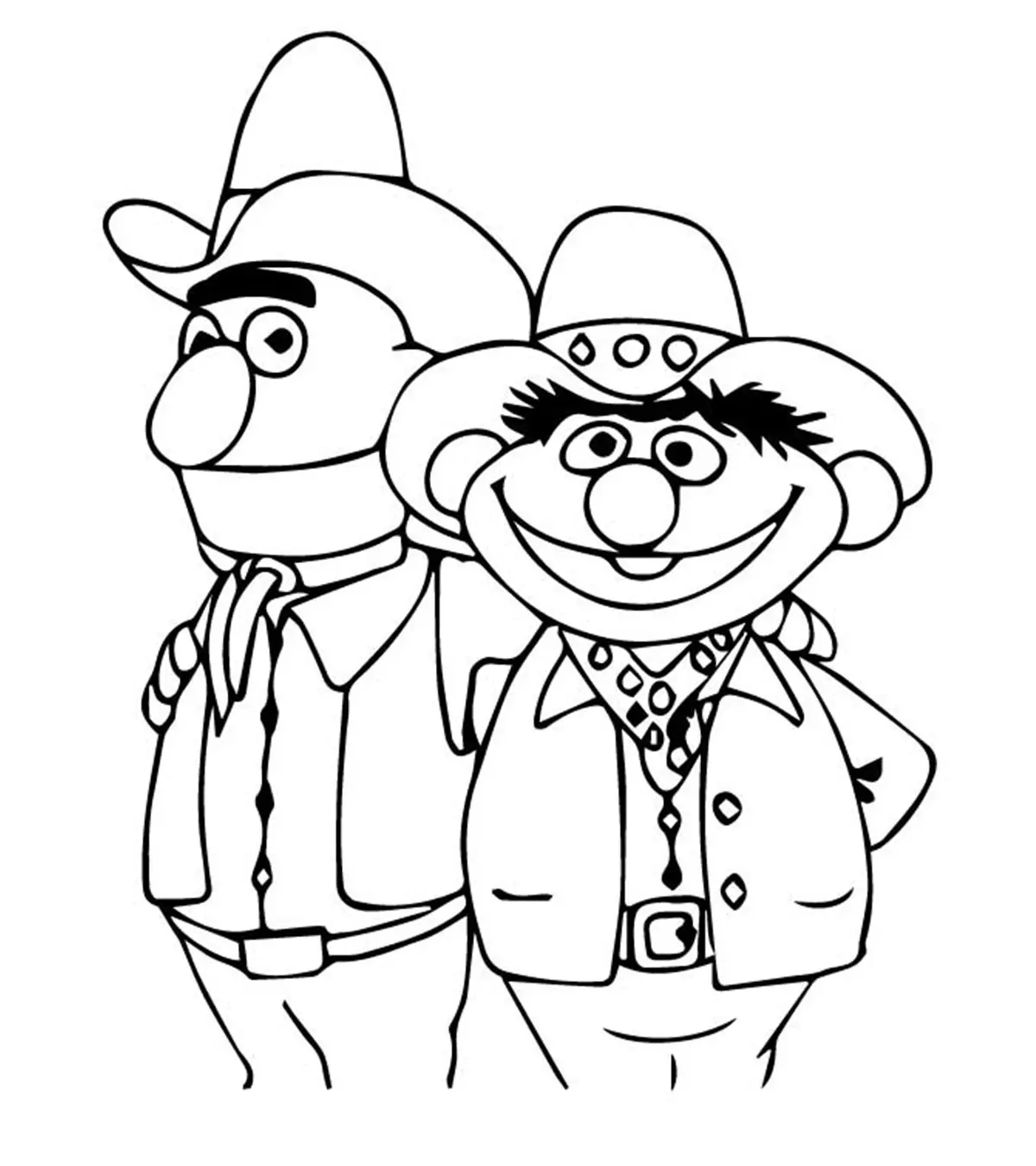 Black outline Sesame Street coloring page