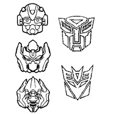 Transformer Masks coloring page