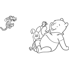 Winnie and Friend in the Garden coloring page