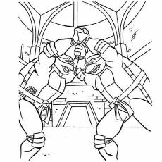 Teenage Mutant Ninja Turtles Brothers Fighting Coloring Pages