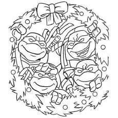 Ninja Turtles Enjoying Christmas Coloring Pages