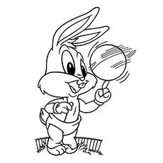 Baby Looney Tunes Spinning Ball on Fingure Coloring Pages