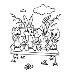 Free Printable Baby Looney tunes with Friends Coloring Pages
