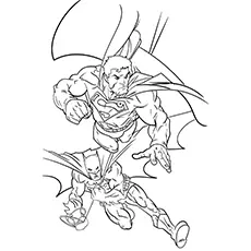 Batman fighting with superman coloring pages