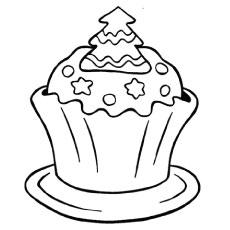 cupcake with candle coloring page