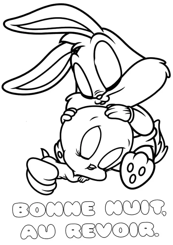 coloriage-baby-looney-bonne-nuit-au-revoir