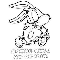 coloriage-baby-looney-bonne-nuit-au-revoir