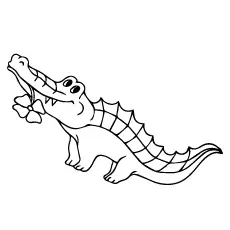Crocodile with flower coloring page