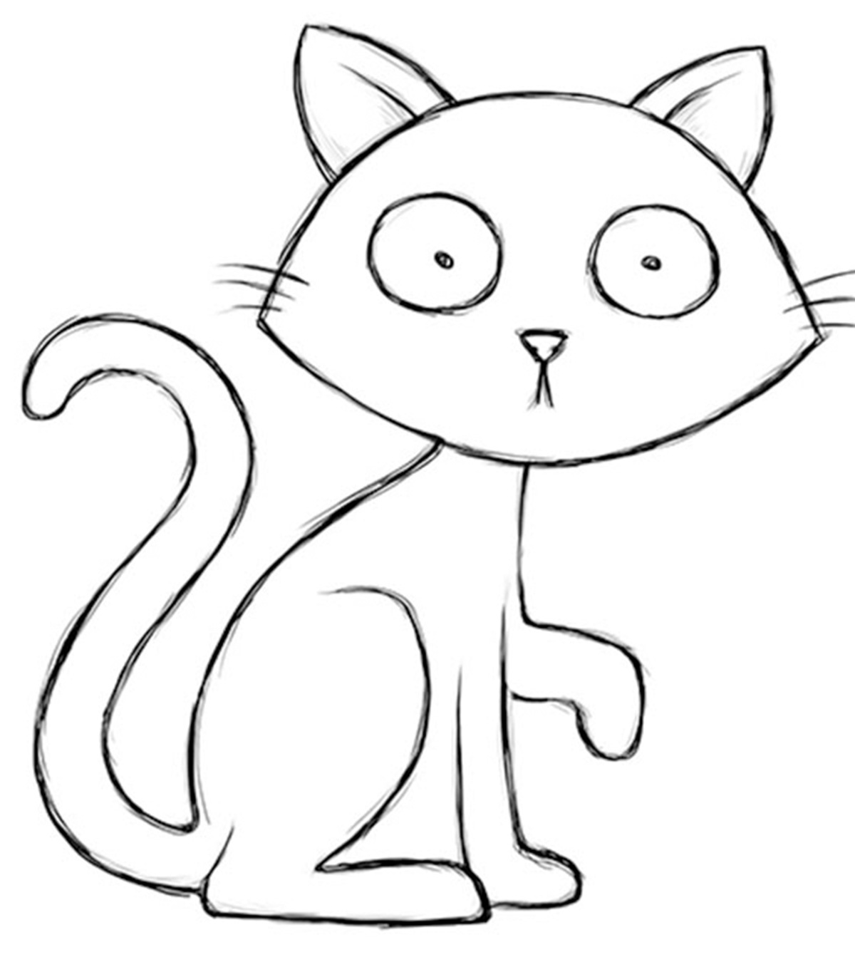 Cartoon Cat Horror Coloring Page - Coloring pages
