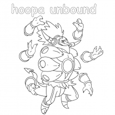 Hoopa Unbound Pokemon coloring page