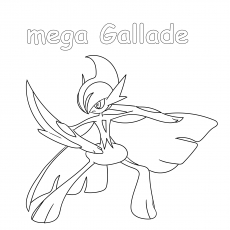 Mega Gallade Pokemon coloring page