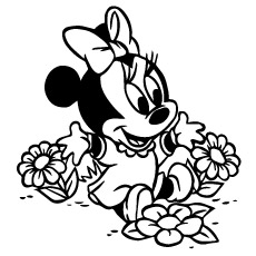 Baby Minnie Mouse coloring page