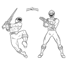 Superhero Power Rangers coloring page