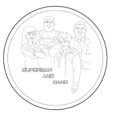 Superman and his group coloring pages