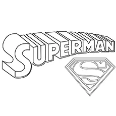 Superman title and symbol logo coloring page