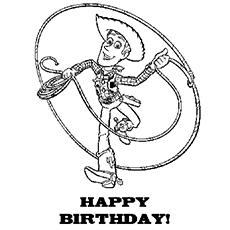 The Woody Wishes Happy Birthday Toy Story coloring page