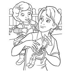 Andy and Bonnie from Toy Story coloring page