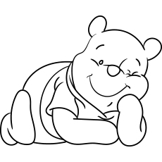 Winnie The Pooh is Happy coloring page