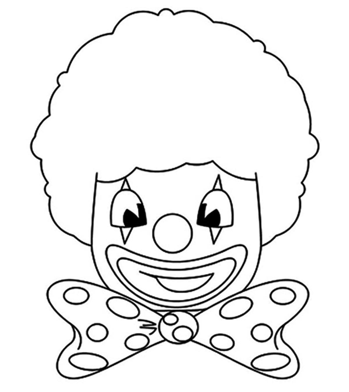 clown face clipart black and white