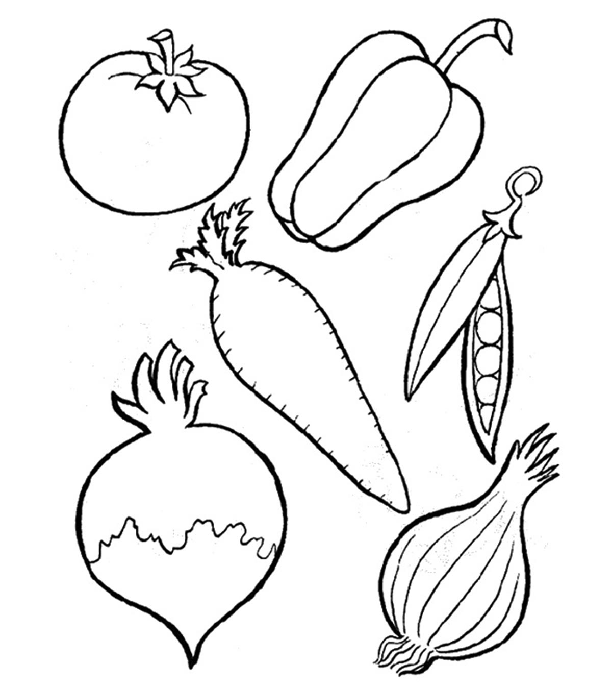 10 Vegetables Coloring Pages For Your Toddler