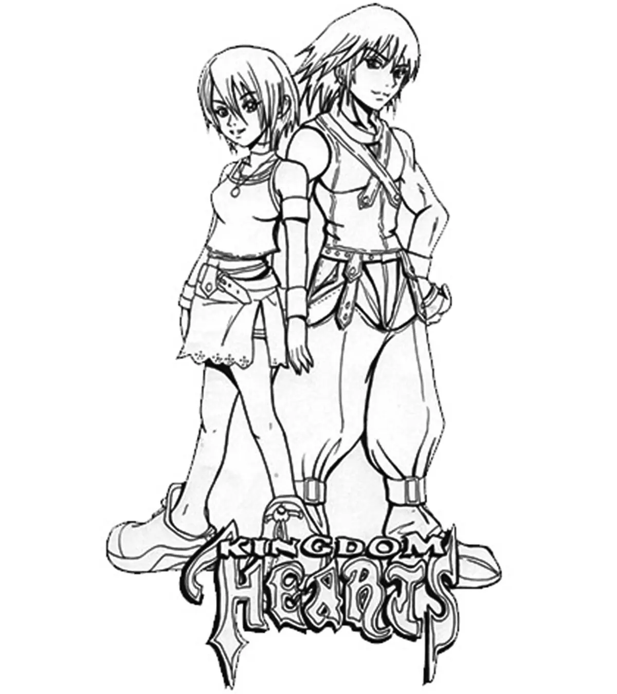 Black outline Kingdom Hearts coloring page