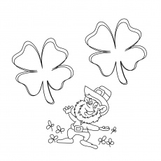 A Amazing St Patricks Day four leaf coloring page