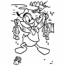 A Cute Donald Duck Fish coloring page