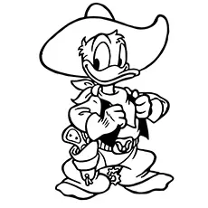 A Cute Donald Duck cap coloring page