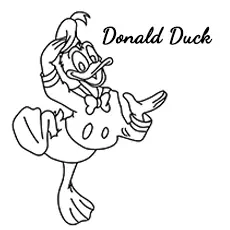 Donald Duck Dancing coloring page