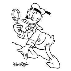 Donald Duck mirror coloring page