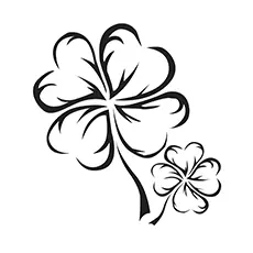 A Cute Four Leaf Clover coloring page