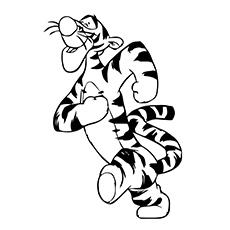 A Cute Tigger coloring steps coloring page