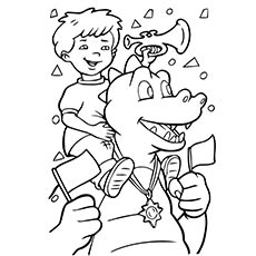 A Dragon Tales flag coloring page