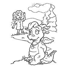 A Dragon Tales and The Sun coloring page