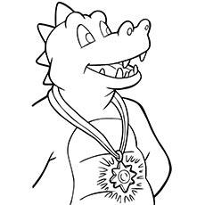 Coloring page of A Dragon Tales has a locket