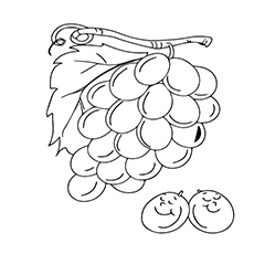 coloring page Of Grapes laughing