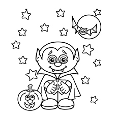 Halloween Little Vampire Coloring Page