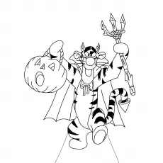 A Halloween Tigger coloring page