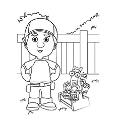 Handy Manny and friends talking coloring page