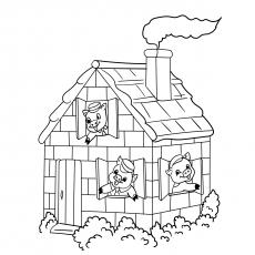 A House of Three Little Pigs Coloring Pages