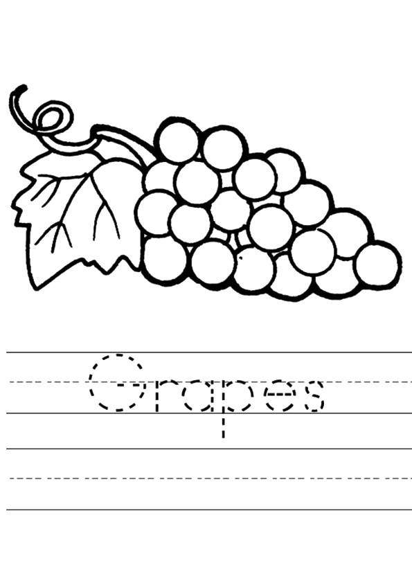 A-Learn-to-Spell-Grapes-Coloring-Page